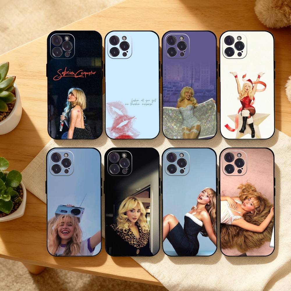 Чехол для телефона S-Sabrina Carpenter Singer для iPhone17 16 15 14 13 12 11 Pro Max Plus, 5G Мягкий Черный Чехол
