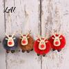 Winter Wonderland Party Supplies Christmas Felt Elk Hanging Ornaments Cute Fuzzy Pom Reindeer Adorable Deer Ornaments for Windows Pendant,