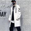 Уличная одежда, весенняя мода, повседневные тренчи, мужские пальто Harajuku с капюшоном и лентами, средняя длинная мужская куртка