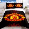 Manchester United Crest 3pcs Bedding,Including 1pc Duvet Cover And 2pcs Pillowcases Perfect for Christmas,Ideal for Bedroom, Dormitory
