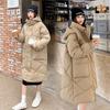 Женское утолщенное пальто большого размера длиной до колена, зимняя пуховая хлопковая куртка