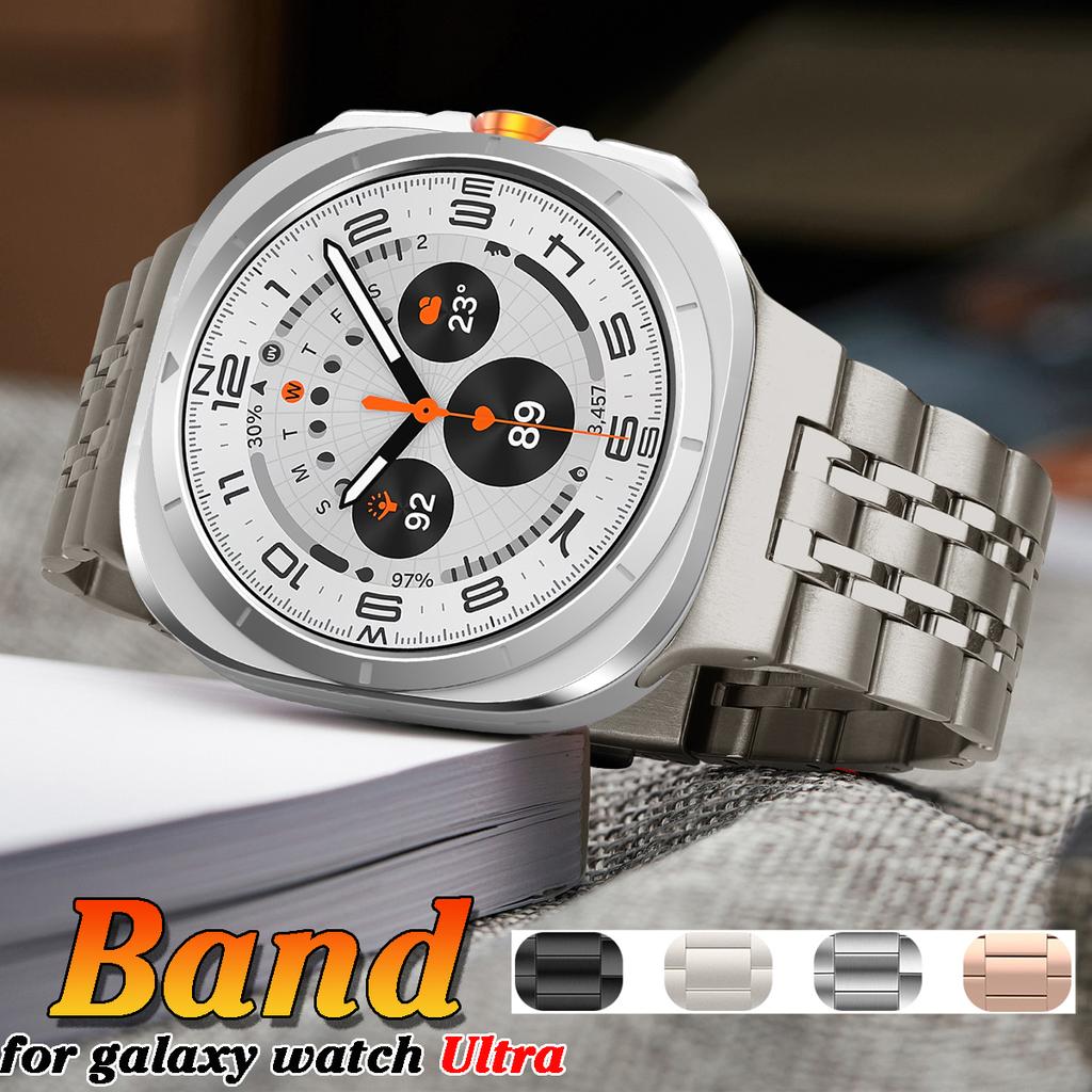 Браслет из нержавеющей стали для Samsung Galaxy Watch Ultra 47 мм, без зазора, сплошной металлический, деловой, замена