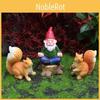 Micro Resin Scene Ornament Dwarf And Squirrel For Garden Decor Indoor Display