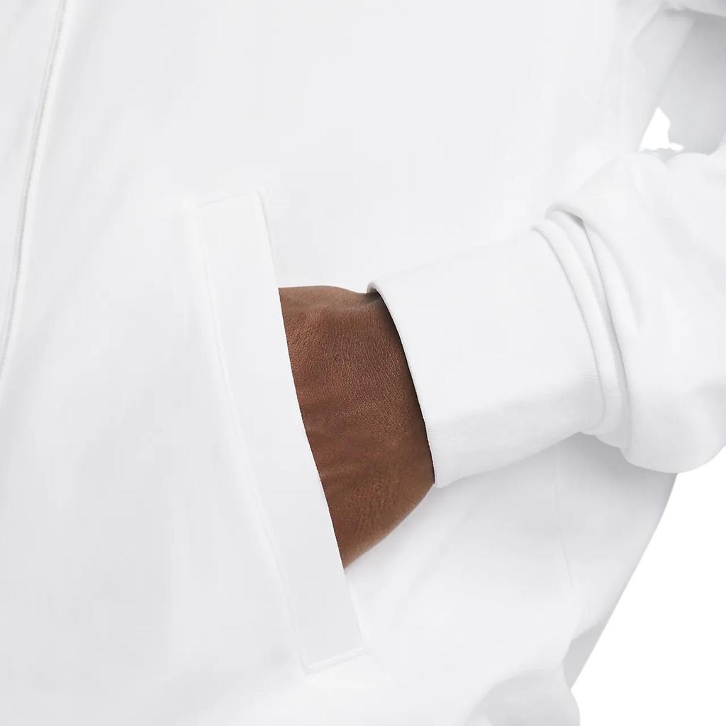 Nike Court Solid Color Stand Collar Zip-Up Casual Jacket Men Outerwear White DC2566-100