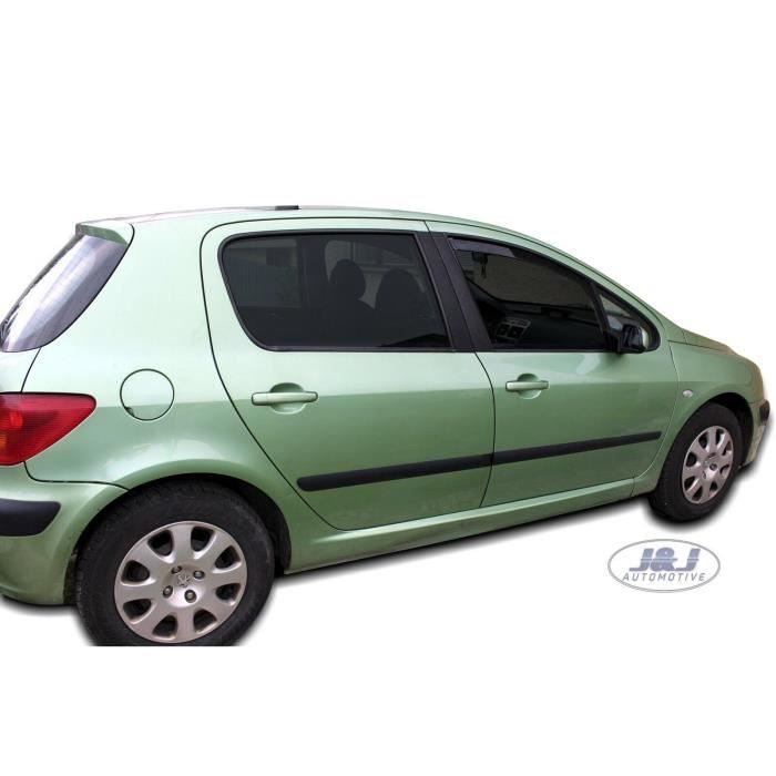 Дефлекторы воздуха - J&J AUTOMOTIVE - Peugeot 307 2001-2008 - Тонированный - Усиленный акрил - Простая установка