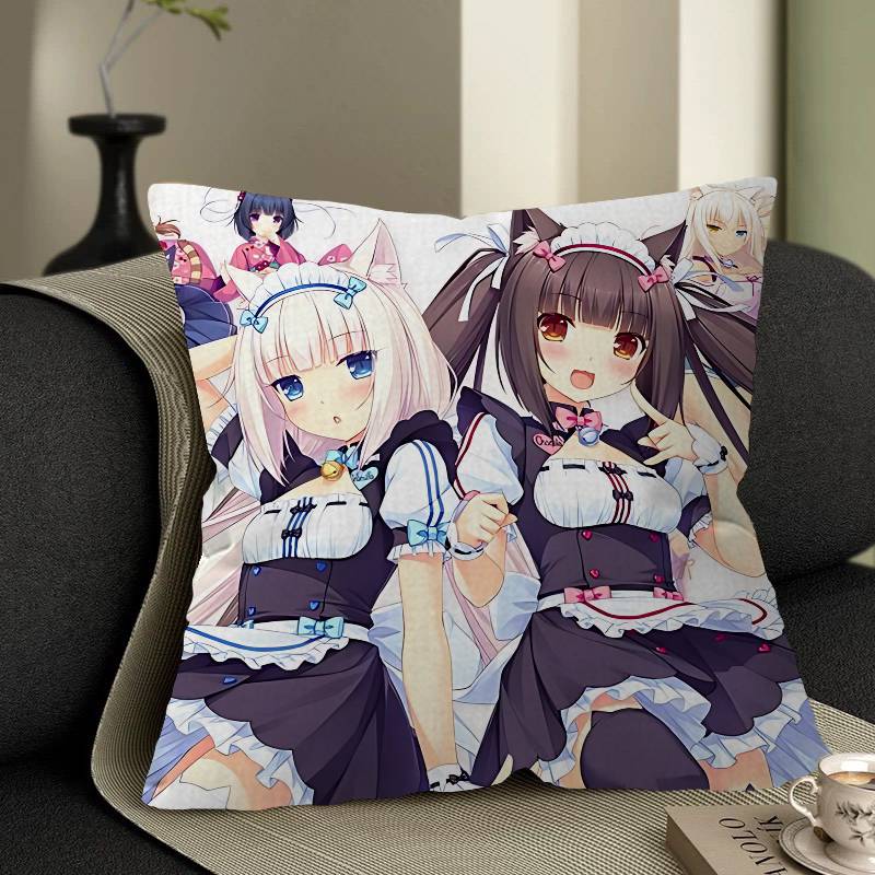 N-Nekopara Anime Cushion Cover Pillow Cover Decor Pillowcase Printed Cushion Case For Couch