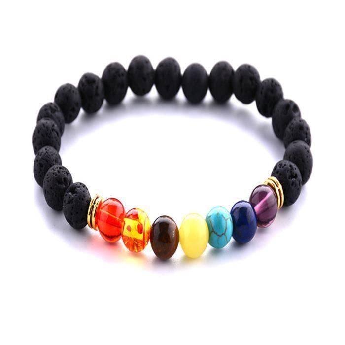 Bracelet - Napoulen - 7 Chakras - Agate - Arc-en-ciel - Unisexe