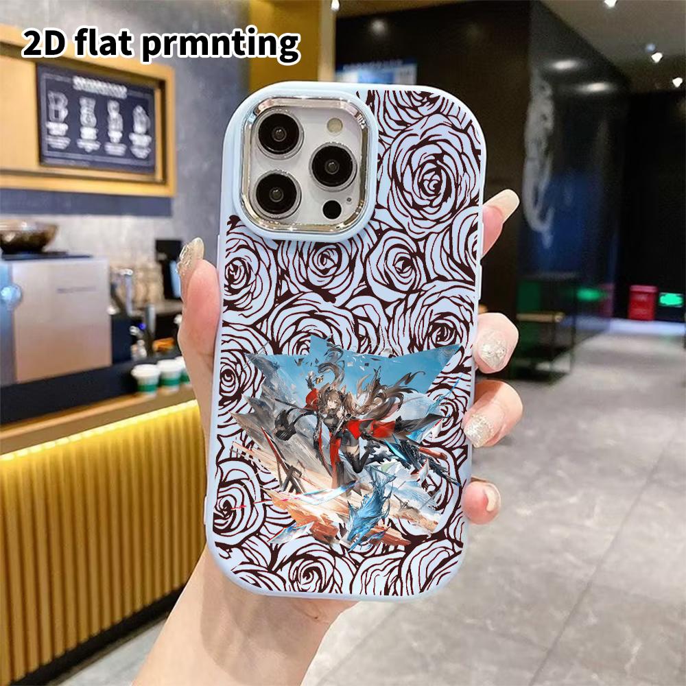 Phone Case: 2D flat design suitable for iPhone 18 17 16 15 14 13 Pro protective case, couple style, blue wolf shape, Christmas and Halloween gift