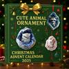 Геода Животное Адвент-календарь 2025 24 дня Календарь обратного отсчета с 2D акриловыми лесными кристальными пещерными животными, елочными украшениями