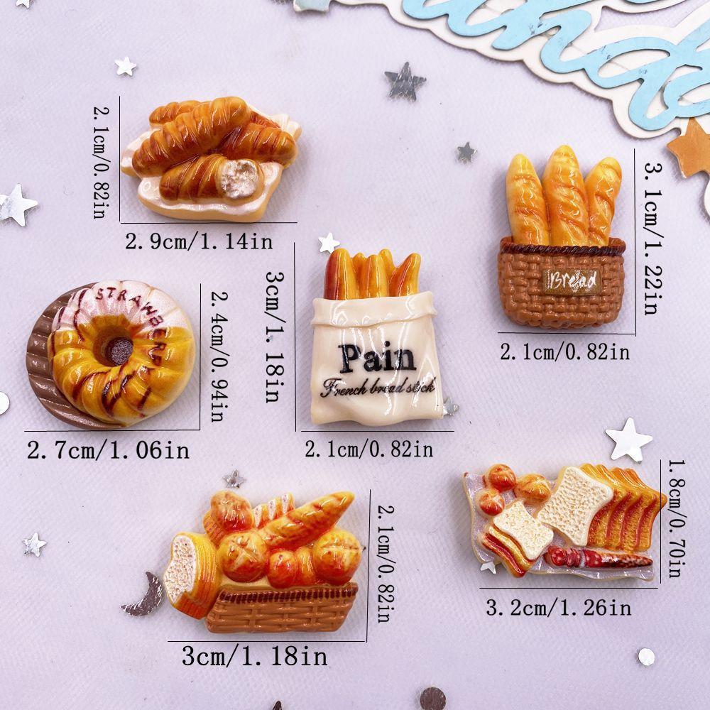 6/12 шт смоляные разноцветные различные хлебные круассаны пончики лобстеры яйца сковорода модель альбом плоская задняя часть 3D фигурка еды DIY товары для творчества