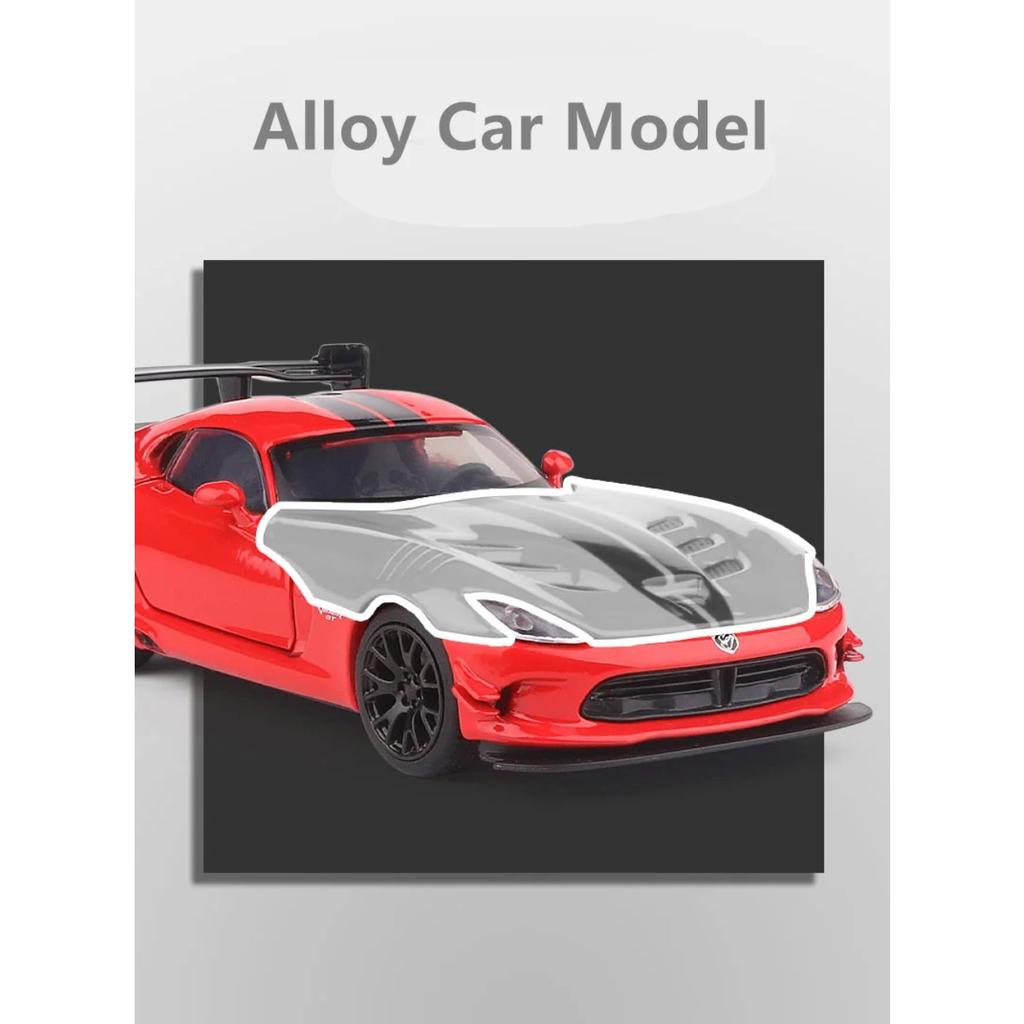 1/32 Dodge Viper ACR SRT Модель спортивного автомобиля из сплава Литые металлические игрушечные транспортные средства Модель автомобиля Симуляция Звук и свет Детские подарки