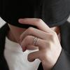 Day Gift Personality Korean Style Jewelry Men Geometric Ring Punk Finger Buckle Line Ring