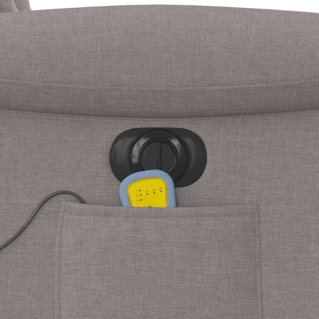 Electric Massage Recliner with Rising Function Taupe Fabric
