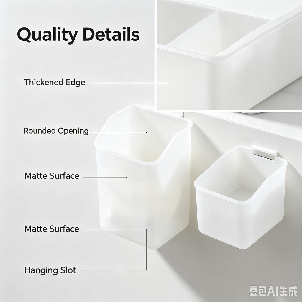 Cabinet Door Hanging Basket Wall Mount Kitchen Organizer Drawer Door Storage Box With Dividers Multi Compartment Storage Tray
