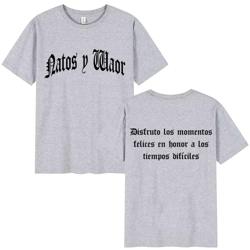 Rapper NATOS WAOR Tour 2025 Pop Shirts Mens Clothes Double Sided Hip Hop Tshirts Summer Oversized Short Sleeves Unisex Tshirt