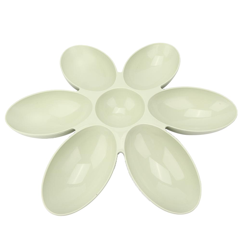 PP Durable Pet Six Petals Multiple Case Food Feeder Water Feeding Bowl for Cats Dogs General