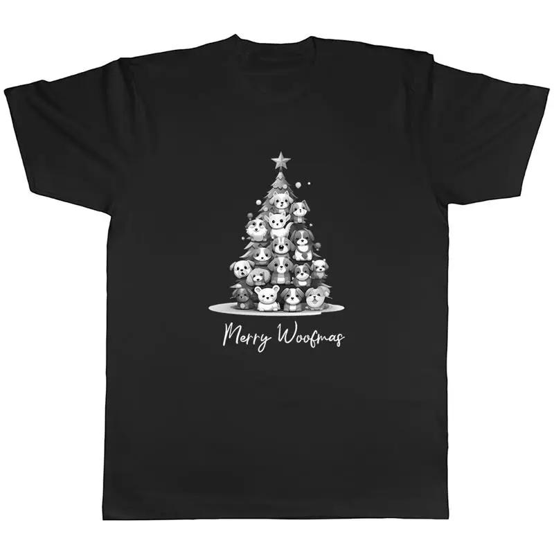 Merry Woofmus Unisexs Tshirt Xmas Christmas Tree Of Dogs Puppies Tee Gift