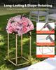Wedding Flower Stand, 10PCS 40cm Column Flower Stand, Floral Stands with Acrylic Laminate, Gold Rectangular Floral Display Rack for Wedding, Party,