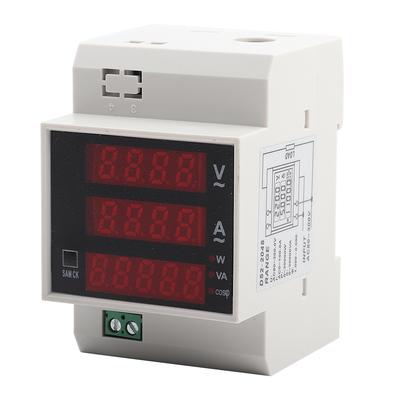 Цифровой счетчик электроэнергии DIN-рейка LED Активная мощность Коэффициент мощности Многофункциональный измеритель мощности
