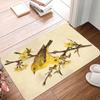 Vintage Hummingbird Printing Non Slip Small Rug Waterproof Easy To Clean Floor Mat for Indoor Outdoor Use Durable Home Decorate
