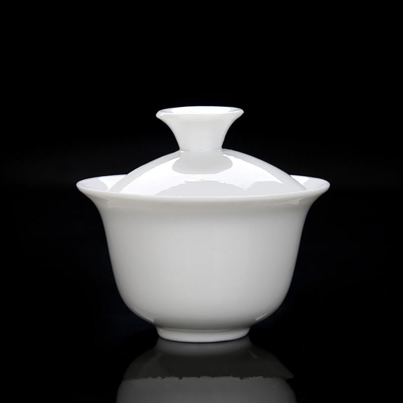 Чайный сервиз из белого фарфора, чаша Sancai, крышка чаши, чайник, большая чашка-гайвань, чистый белый фарфор, чаша Respect