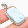 Natural Republic Larimar Gemstone 925 Solid Sterling Silver Pendant 1.75" O8o93