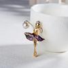 For Women Pearl Gymnastics Girl Crystal Brooch Suit Accessories Rhinestone Pins Korean Style Brooch