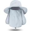 Men's Foldable Removable Fisherman Hat Breathable Hiking Hat Outdoor Network Wide Brim Anti-UV