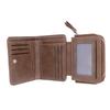 Кошелек из искусственной кожи с несколькими отделениями для карт, текстурированный кожаный кошелек с тремя отделениями для мужчин и мальчиков, коричневый