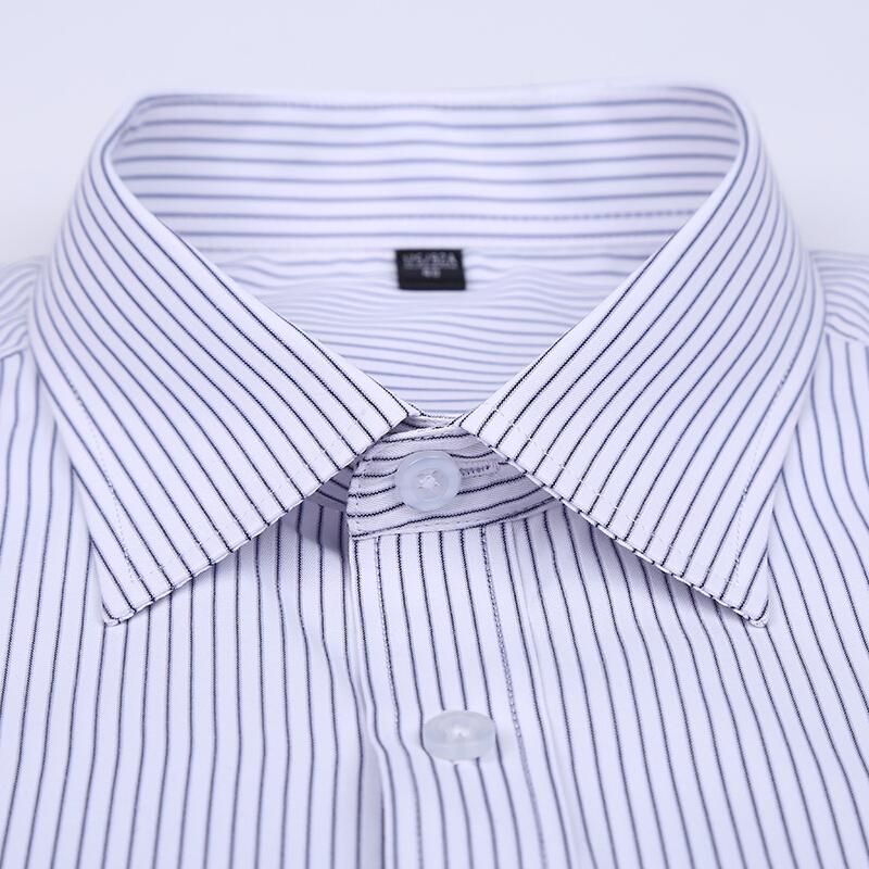 Men's Striped Business Dress Shirt Long Sleeve Simple Style Regular Fit Non-iron Formal Shirt