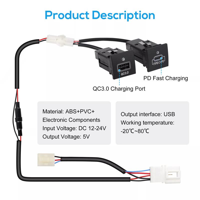 Для VW Golf 6 MK6 Jetta 5 MK5 Scirocco 2006 - 2012 Автомобильное USB-зарядное устройство PD Быстрая зарядка QC3.0 Автоматический адаптер для зарядки телефона Кнопка