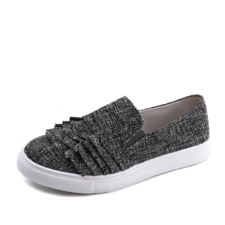 Женские мокасины большого размера на платформе с оборками, туфли на плоской подошве, женские повседневные туфли-лодочки, женские мокасины из флока, обувь 987