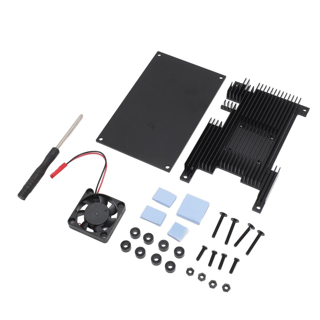 Aluminium Alloy Case with Cooling Fan Efficient Heat Dissipation Metal Protective Shell for Orange Pi 5 5B