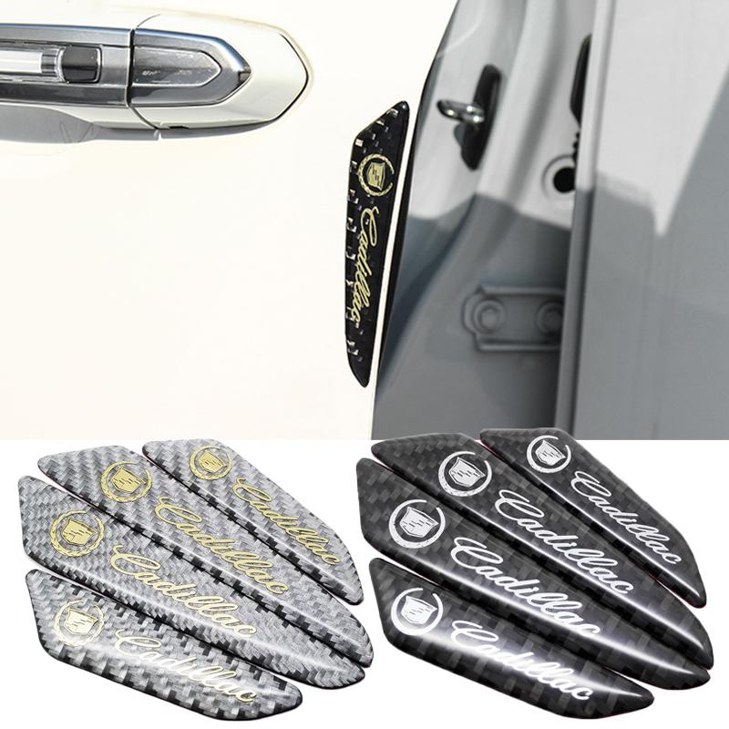 For Cadillac Escalade Tiburon Deville CTS DTS SLS XLR ATS XTS STS SRX Seville Auto Door Protective Stickers Carbon Fiber Decals