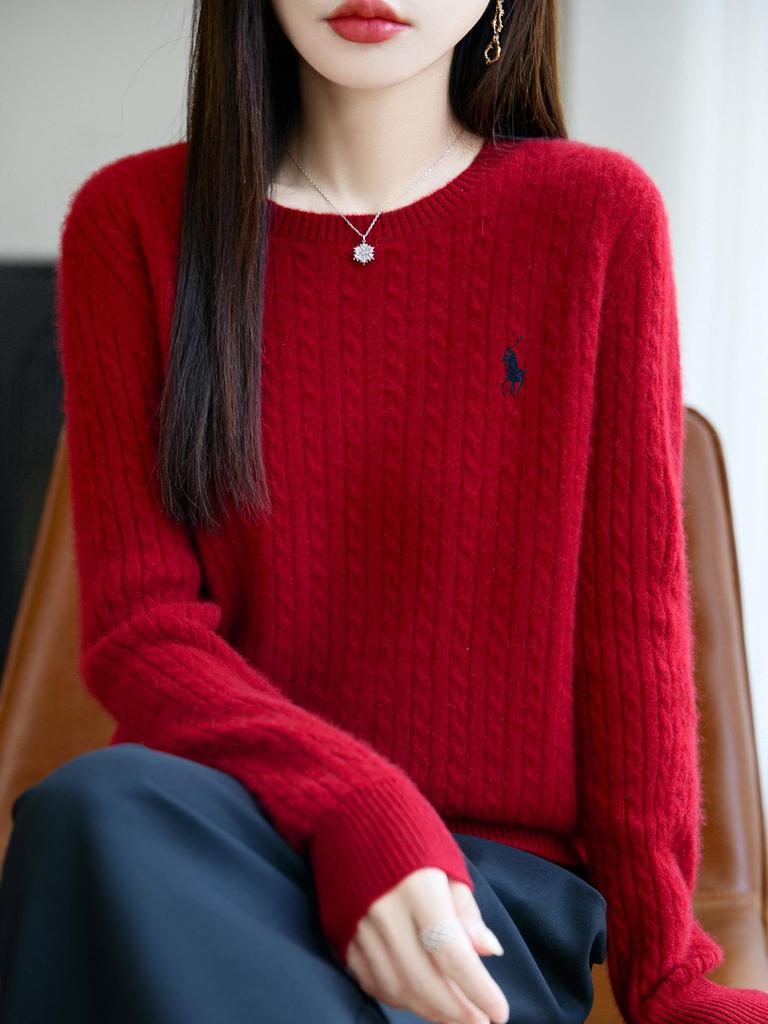 Женский приталенный шерстяной свитер крупной вязки - Коллекция Осень/Зима