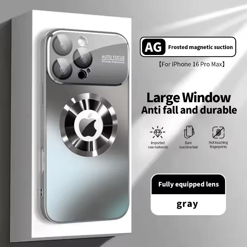 Новый роскошный матовый чехол цвета «металлический титан» для iPhone17 Air 16 15 14 Plus 13 12 11 Pro Max для Magsafe, чехол с защитой камеры и стеклянной линзой