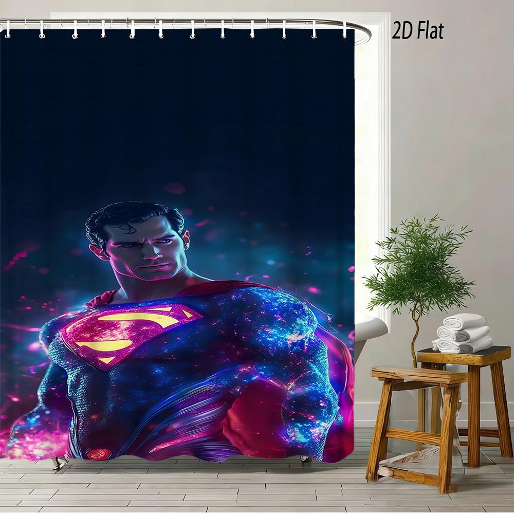 Batman Arkham City Snowy Night Waterproof Shower Curtain, Superhero Bathroom Decor for Fans