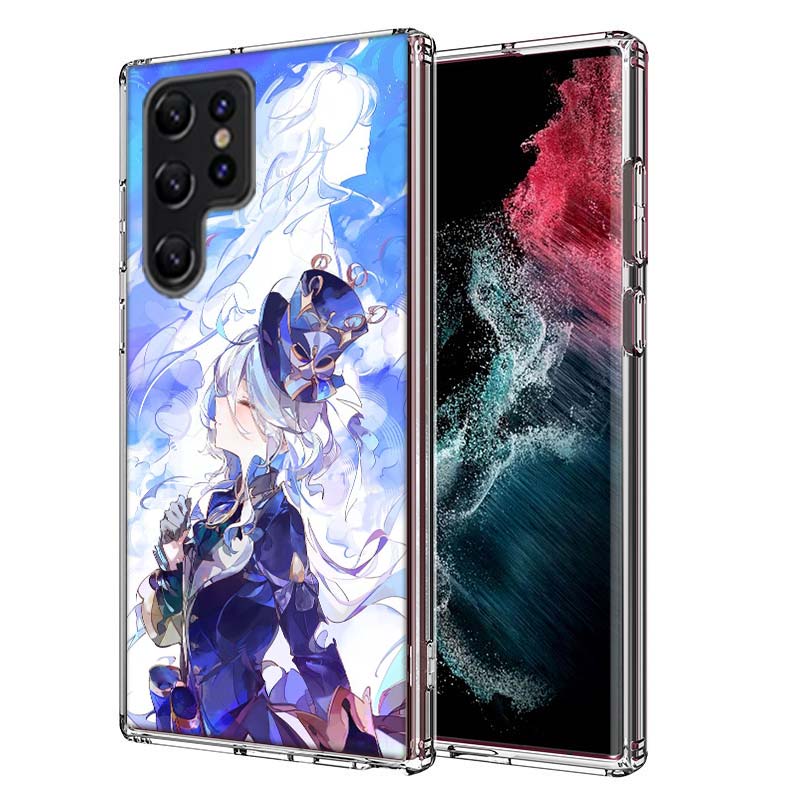 Cute Furina Genshin Impact Capa Phone Case For Samsung S26 Ultra S25 Edge Galaxy S23 S21 S20 S24 FE S22 S10 Plus Cover Clear TPU