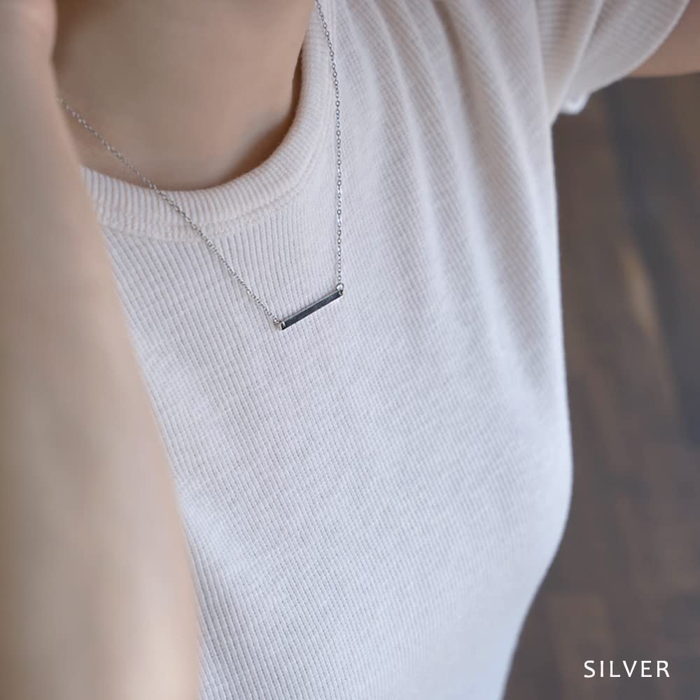 JewelVOX Ожерелье из нержавеющей стали Короткое ожерелье Пластина из металла Гипоаллергенное Взрослое [Шкатулка для драгоценностей] Женское (Серебряный)