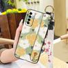 Durable Ring Phone Case For Tecno Camon17P Phone Holder Silicone Waterproof Dirt-resistant Flower Oil Painting Lanyard