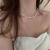 Корейское серебряное жемчужное ожерелье и многослойный браслет на ключицу для женщин