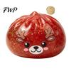 Soft TPR Dumpling Toys Christmas Squeeze Toy with Steamer, Stress Relief Steamed Bun Portable Relievers Toy, Cartoon Snowman Reindeer Elf Theme