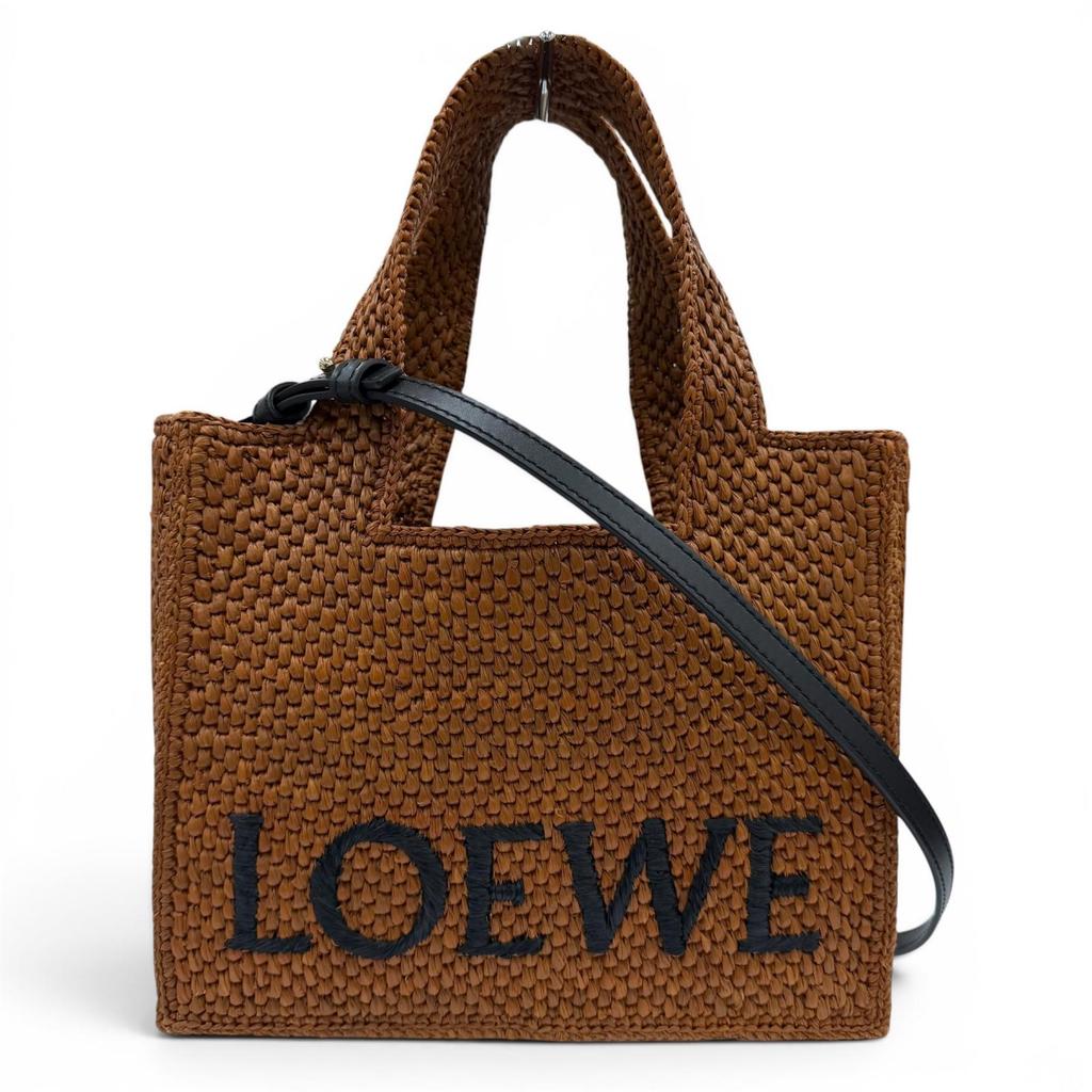 Excellent LOEWE Handbag Font Tote Small Leather 2-Way Shoulder Bag A685B59X01 Used