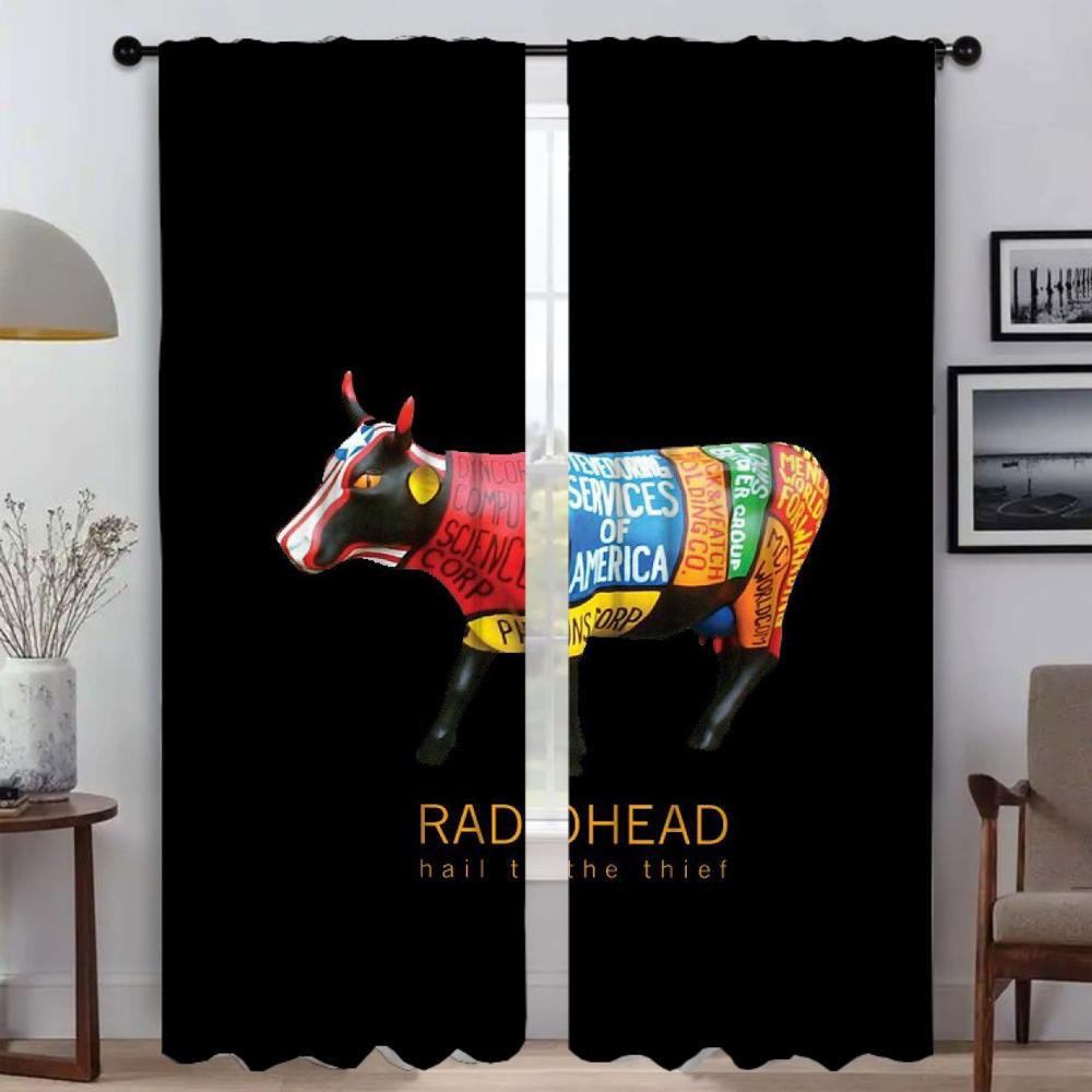 Тюль Radiohead для спальни, гостиной, занавески для украшения кухни на Хэллоуин, занавески для камеры, домашний интерьер, 2 шт.