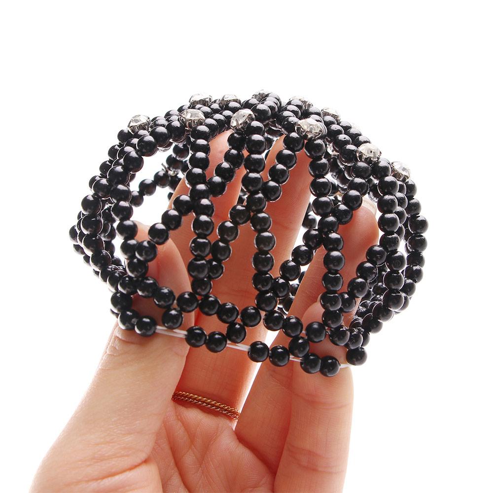 Девушки Женщины Вязание крючком Танцы Бал Снуд Ручной Работы Жемчуг Сетки Для Волос Головной Убор Сетка Для Волос Пучок