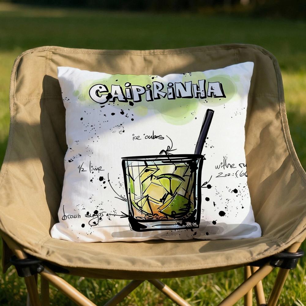 Caipirinha Cocktail Cushion Cover Soft Reversible  Durable Pillow Cover  MultiScene Use for Home  Car Daily Comfort