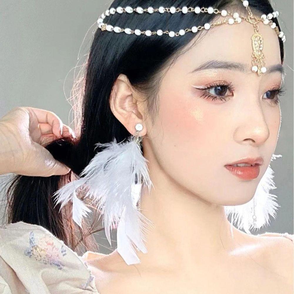 Богемная фотография повязка на голову прическа бахрома цепочка модная бижутерия цепочка на лоб кисточка кулон