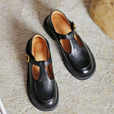 Маленькие кожаные туфли Мэри Джейн, темпераментная женская обувь в стиле ретро, ​​весна-лето, новые кожаные туфли в британском стиле с мягкой подошвой, мягкие кожаные туфли