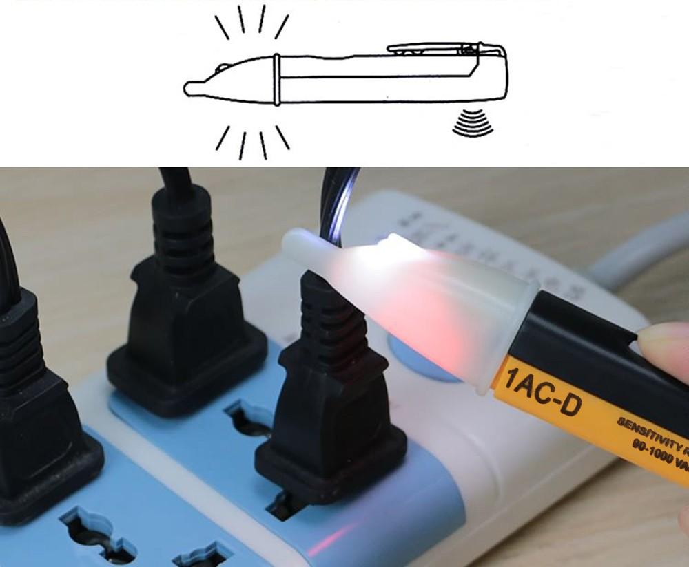 Детектор напряжения переменного тока, тестер датчика мощности, не ручка, 90~1000 В