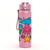 1PC Ocean Sea Creature Group 750ml Color Plastic Sports Water Bottle Leakproof Flip Straw Lid Suitable for Sports Office Home Use